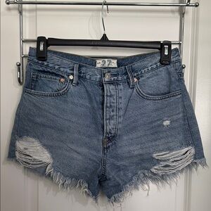 We The Free Blue Vintage Cut-Off Jean Shorts